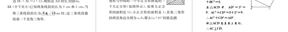 （毕节地区）秋八年级数学上册 期末复习（一）勾股定理作业课件 （新版）新人教版-（新版）新人教版初中八年级上册数学课件
