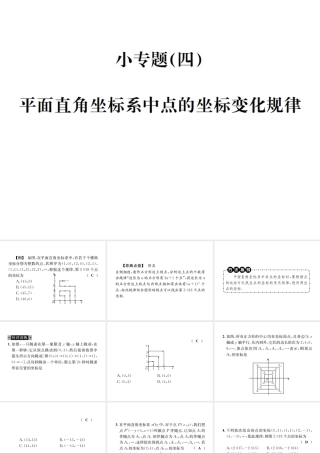（毕节地区）秋八年级数学上册 小专题（四）平面直角坐标系中点的坐标变化规律作业课件 （新版）新人教版-（新版）新人教版初中八年级上册数学课件