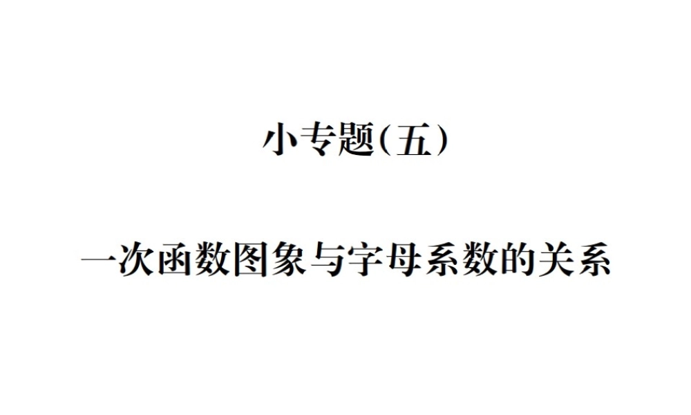 （毕节地区）秋八年级数学上册 小专题（五）一次函数图象与字母系数的关系作业课件 （新版）新人教版-（新版）新人教版初中八年级上册数学课件