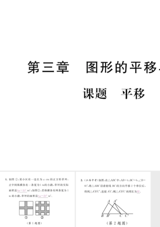 （毕节级数学下册 第3章 图形的平移与旋转 课题1 平移当堂检测课件 （新版）北师大版-（新版）北师大级下册数学课件