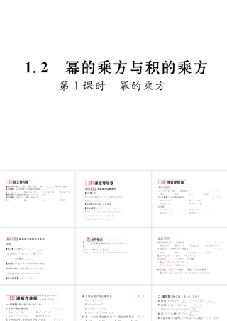（毕节专版）春七年级数学下册 第1章 整式的乘除 1.2 幂的乘方与积的乘方 第1课时 幂的乘方作业课件 （新版）北师大版-（新版）北师大版初中七年级下册数学课件