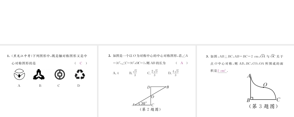 （毕节级数学下册 第3章 图形的平移与旋转 课题5 中心对称当堂检测课件 （新版）北师大版-（新版）北师大级下册数学课件