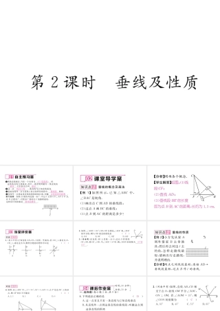 （毕节专级数学下册 第2章 相交线与平行线 2.1 第2课时 垂线及性质作业课件 （新版）北师大版-（新版）北师大级下册数学课件