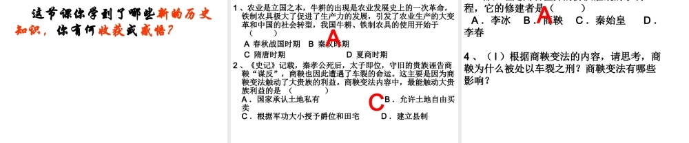 （水滴系列）（秋季版）七年级历史上册 第二单元 第7课 战国时期的社会变化课件2 新人教版-新人教版初中七年级上册历史课件