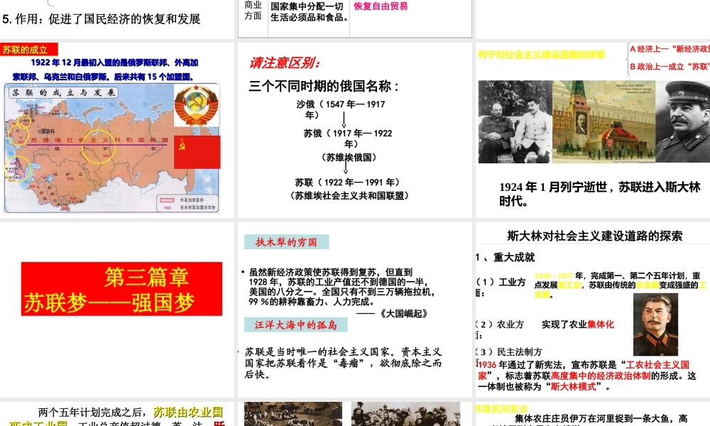 （水滴系列）九年级历史下册 第2课《社会主义道路的探索》课件 新人教版