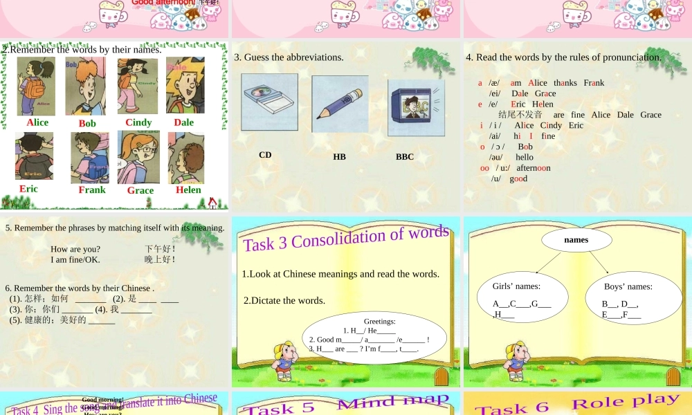 （水滴系列）七年级英语上册 Starter Unit 1 Good morning（第1课时）生词课课件 （新版）人教新目标版-（新版）人教新目标版初中七年级上册英语课件