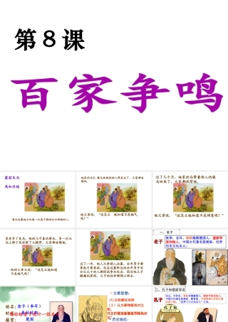 （水滴系列）（秋季版）七年级历史上册 第二单元 第8课 百家争鸣课件1 新人教版-新人教版初中七年级上册历史课件