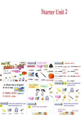 （水滴系列）七年级英语上册 Starter Unit 2 What’s this in English（第3课时）（3a-3d）课件 （新版）人教新目标版-（新版）人教新目标版初中七年级上册英语课件