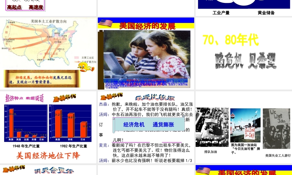 （水滴系列）九年级历史下册 第8课 美国经济的发展课件 新人教版