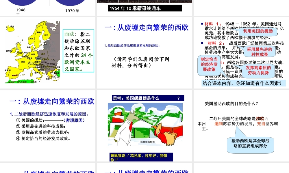 （水滴系列）九年级历史下册 第9课 西欧和日本经济的发展课件 新人教版