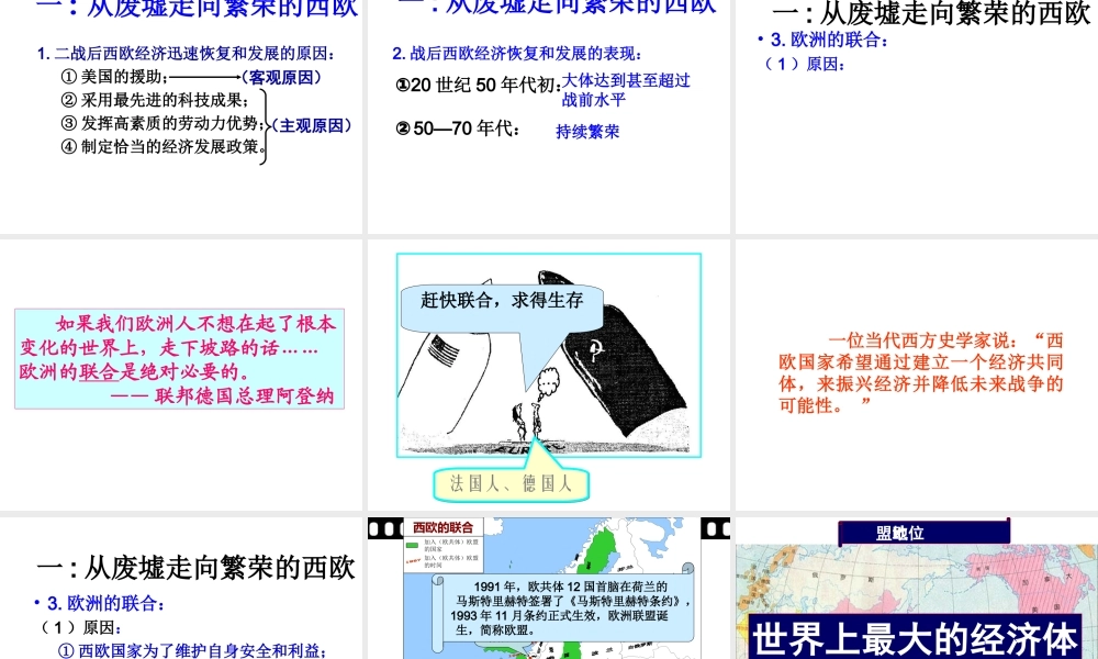 （水滴系列）九年级历史下册 第9课 西欧和日本经济的发展课件 新人教版