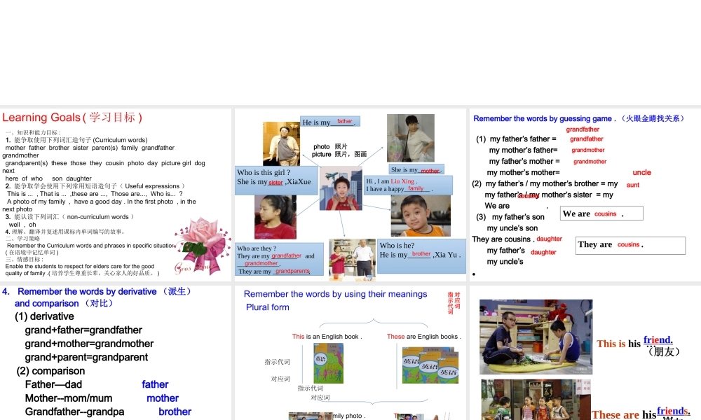 （水滴系列）七年级英语上册 Unit 2 This is my sister（第1课时）生词和短语课课件 （新版）人教新目标版-（新版）人教新目标版初中七年级上册英语课件