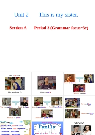 （水滴系列）七年级英语上册 Unit 2 This is my sister（第3课时）Section A（Grammar focus-3c）课件 （新版）人教新目标版-（新版）人教新目标版初中七年级上册英语课件