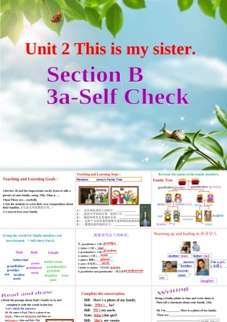 （水滴系列）七年级英语上册 Unit 2 This is my sister（第6课时）Section B（3a-Self check）课件 （新版）人教新目标版-（新版）人教新目标版初中七年级上册英语课件