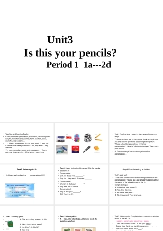 （水滴系列）七年级英语上册 Unit 3 Is this your pencil（第2课时）Section A（1a-2d）课件 （新版）人教新目标版-（新版）人教新目标版初中七年级上册英语课件