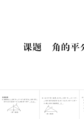 （毕节级数学下册 第5章 生活中的轴对称 课题五 角的平分线当堂检测课件 （新版）北师大版-（新版）北师大级下册数学课件