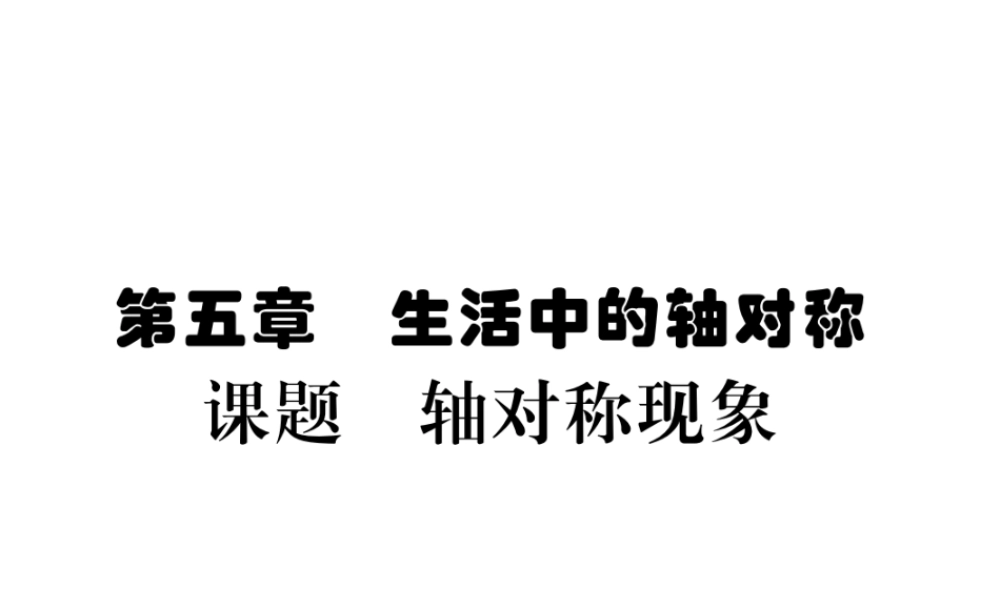 （毕节级数学下册 第5章 生活中的轴对称 课题一 轴对称现象当堂检测课件 （新版）北师大版-（新版）北师大级下册数学课件