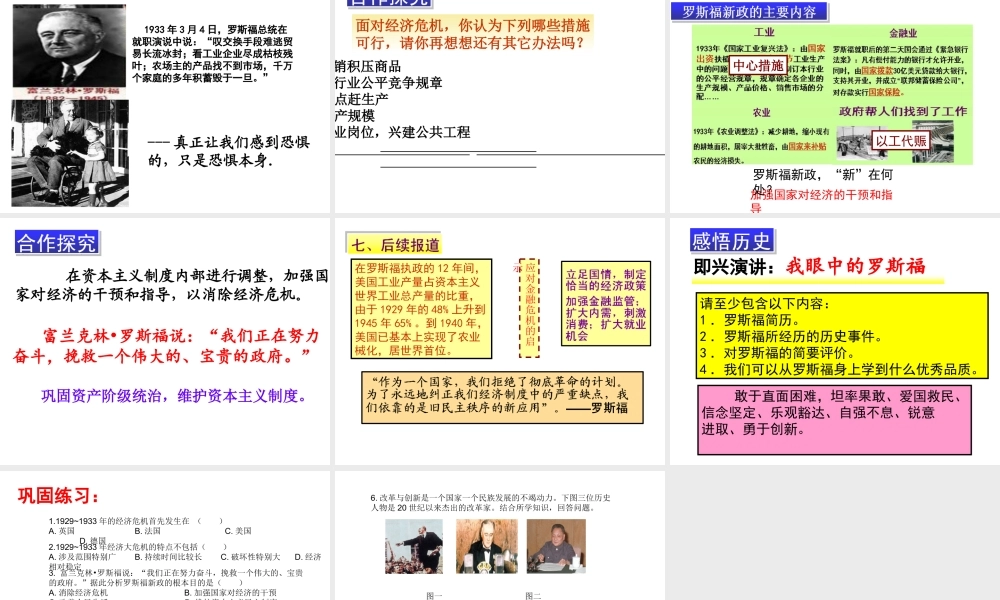 （水滴系列）九年级历史下册 第二单元 第4课《经济大危机》课件2 新人教版-新人教版初中九年级下册历史课件