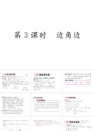 （毕节专版）春七年级数学下册 第4章 三角形 4.3 第3课时 边角边作业课件 （新版）北师大版-（新版）北师大版初中七年级下册数学课件