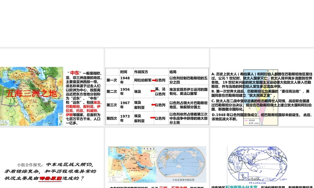 （水滴系列）九年级历史下册 第六单元 第13课 动荡的中东地区课件 新人教版-新人教版初中九年级下册历史课件