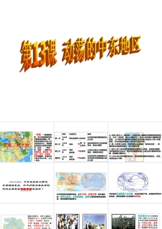（水滴系列）九年级历史下册 第六单元 第13课 动荡的中东地区课件 新人教版-新人教版初中九年级下册历史课件