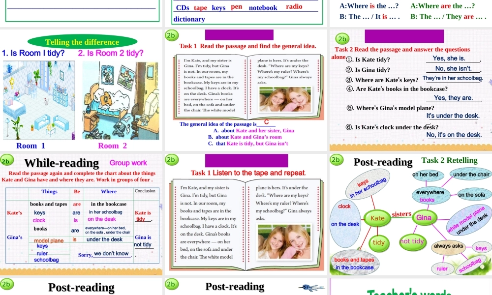 （水滴系列）七年级英语上册 Unit 4 Where’s my schoolbag（第5课时）Section B（2a-2c）课件 （新版）人教新目标版-（新版）人教新目标版初中七年级上册英语课件