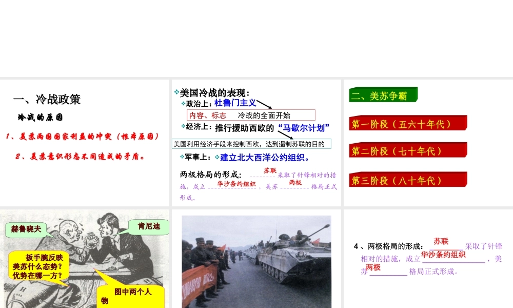 （水滴系列）九年级历史下册 第七单元 第14课 冷战中的对峙课件1 新人教版-新人教版初中九年级下册历史课件