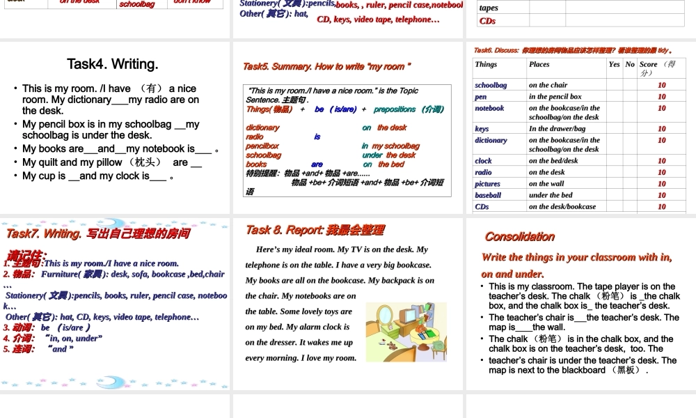 （水滴系列）七年级英语上册 Unit 4 Where’s my schoolbag（第6课时）Section B（3a-Self Check）课件 （新版）人教新目标版-（新版）人教新目标版初中七年级上册英语课件