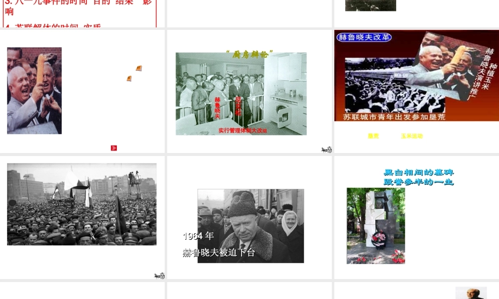 （水滴系列）九年级历史下册 第五单元 第10课《苏联的改革与解体》课件3 新人教版-新人教版初中九年级下册历史课件