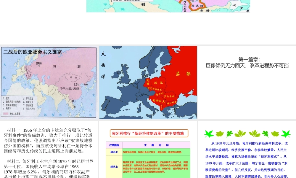 （水滴系列）九年级历史下册 第五单元 第11课 东欧社会主义国家的改革与演变课件 新人教版-新人教版初中九年级下册历史课件