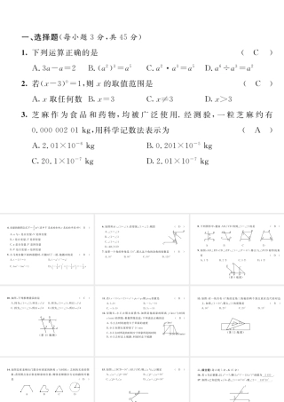 （毕节专版）春七年级数学下册 期中达标测试卷作业课件 （新版）北师大版-（新版）北师大版初中七年级下册数学课件