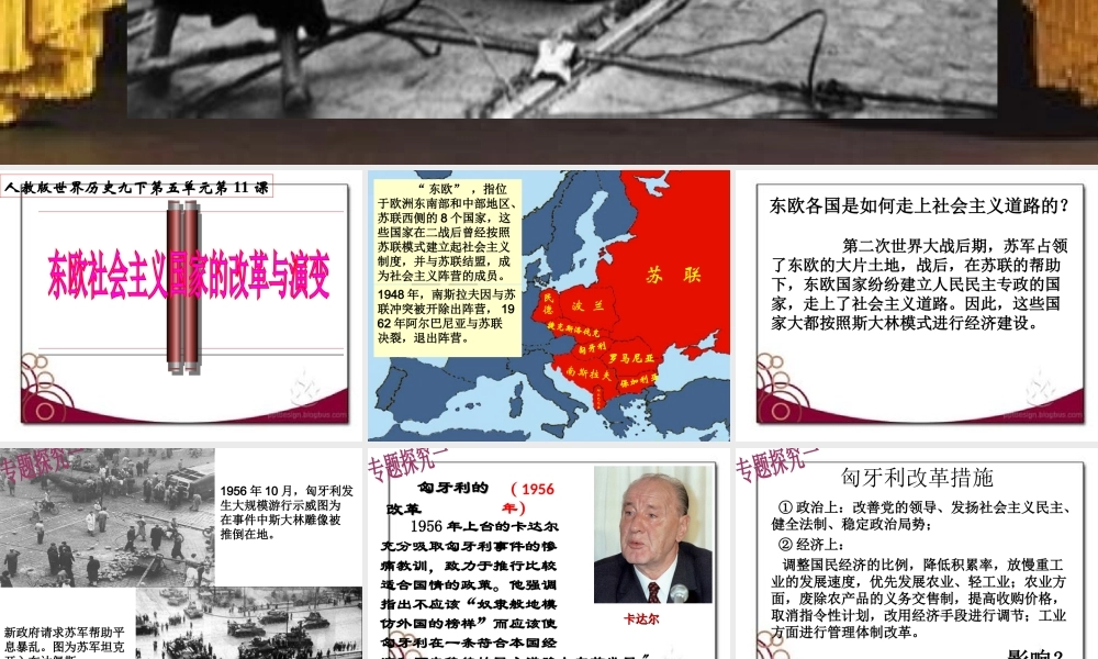 （水滴系列）九年级历史下册 第五单元 第11课《东欧社会主义国家的改革与演变》教案 新人教版-新人教版初中九年级下册历史教案