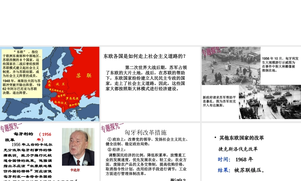 （水滴系列）九年级历史下册 第五单元 第11课《东欧社会主义国家的改革与演变》课件 新人教版-新人教版初中九年级下册历史课件