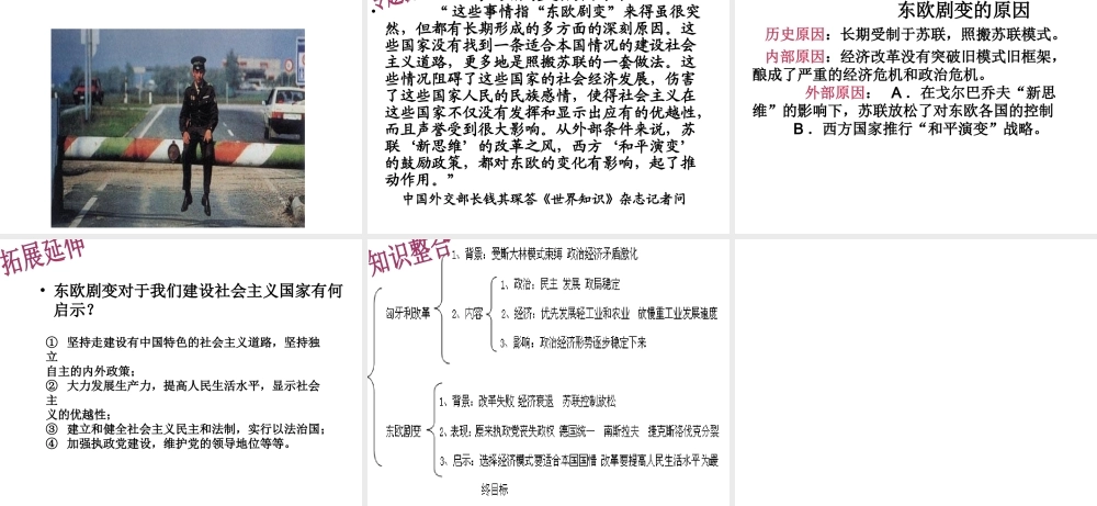 （水滴系列）九年级历史下册 第五单元 第11课《东欧社会主义国家的改革与演变》课件 新人教版-新人教版初中九年级下册历史课件