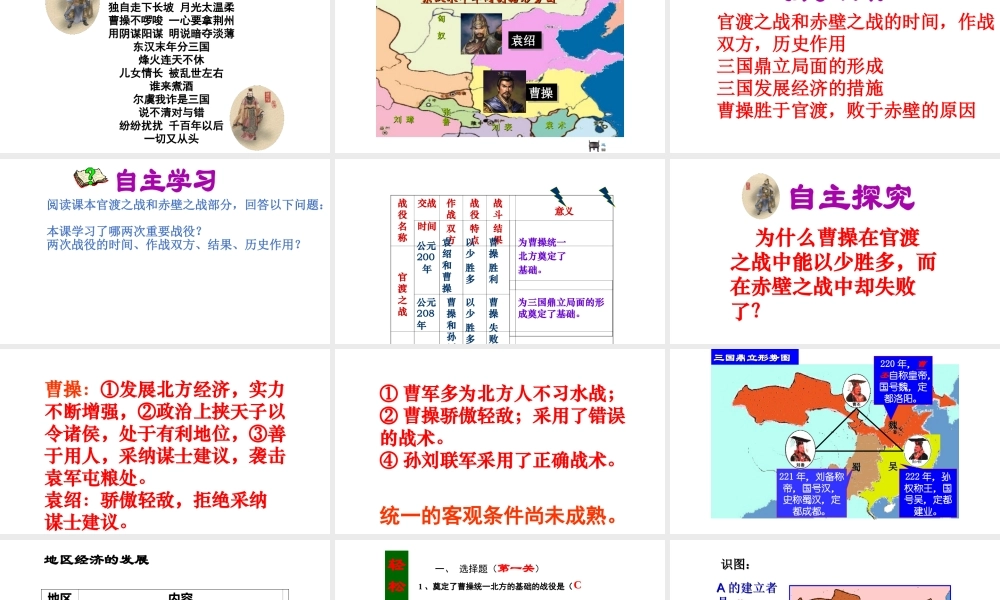（水滴系列）（秋季版）七年级历史上册 第四单元 第16课 三国鼎立课件1 新人教版-新人教版初中七年级上册历史课件
