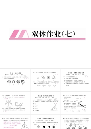 （毕节专版）春七年级数学下册 双休作业（七）作业课件 （新版）北师大版-（新版）北师大版初中七年级下册数学课件