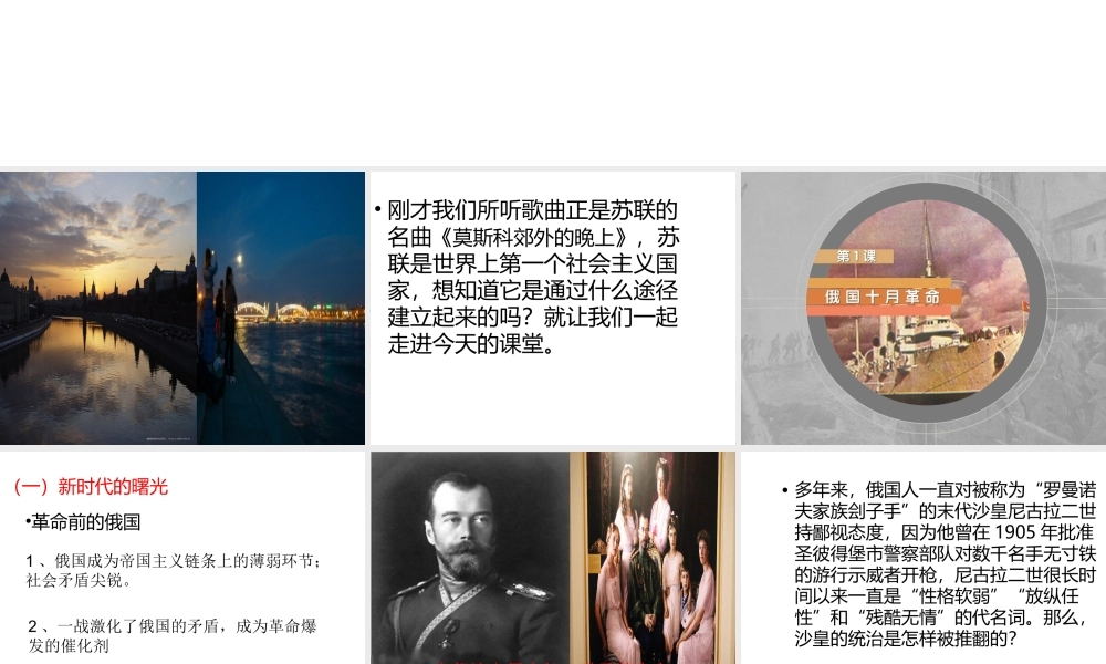 （水滴系列）九年级历史下册 第一单元 第1课《俄国十月革命》课件2 新人教版-新人教版初中九年级下册历史课件