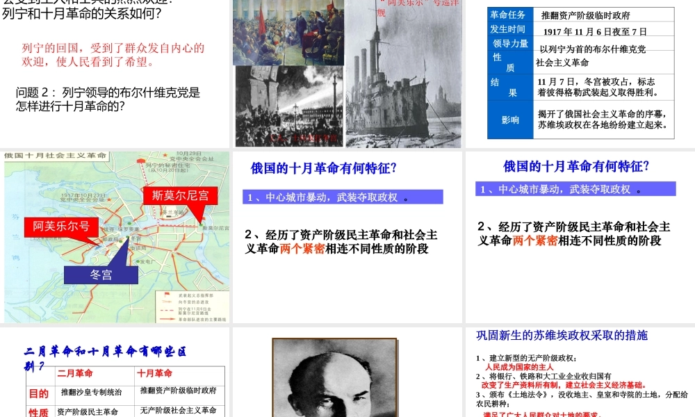 （水滴系列）九年级历史下册 第一单元 第1课《俄国十月革命》课件2 新人教版-新人教版初中九年级下册历史课件