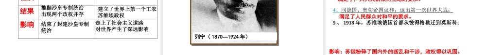 （水滴系列）九年级历史下册 第一单元 第1课《俄国十月革命》课件2 新人教版-新人教版初中九年级下册历史课件