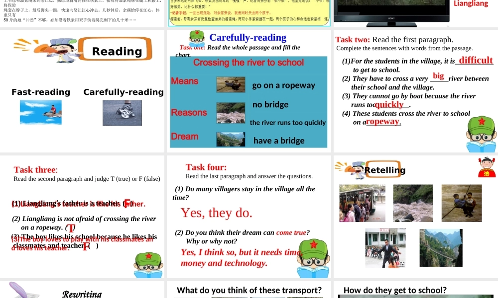 （水滴系列）七年级英语下册 Unit 3 How do you get to school（第5课时）Section B（2a-2e）课件 （新版）人教新目标版-（新版）人教新目标版初中七年级下册英语课件