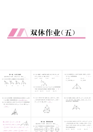 （毕节专级数学下册 双休作业（五）作业课件 （新版）北师大版-（新版）北师大级下册数学课件