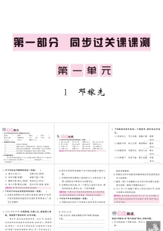 （毕节专版）春七年级语文下册 第1单元 1 邓稼先习题课件 新人教版-新人教版初中七年级下册语文课件