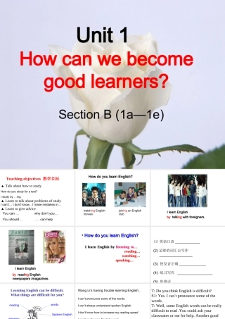 （水滴系列）九年级英语全册 Unit 1 How can we become good learners（第4课时）Section B（1a-1e）课件 （新版）人教新目标版-（新版）人教新目标版初中九年级全册英语课件