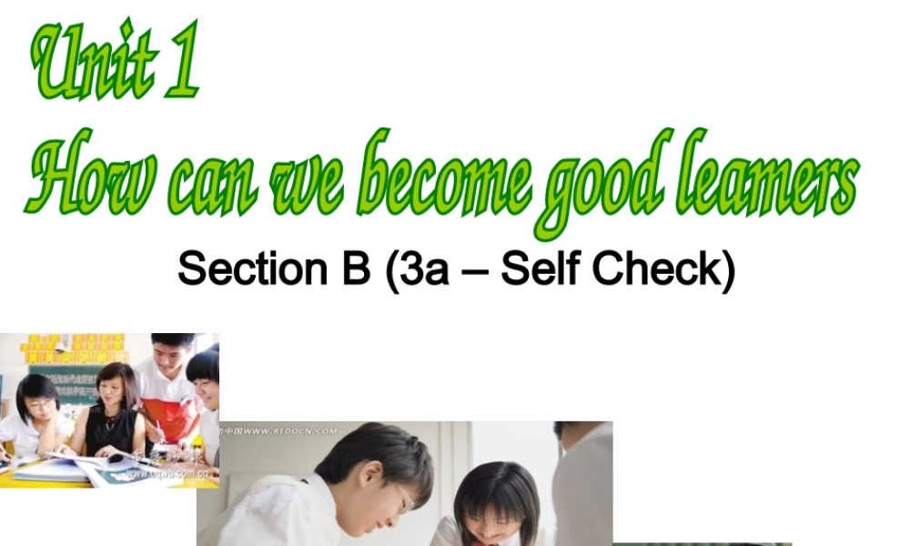 （水滴系列）九年级英语全册 Unit 1 How can we become good learners（第6课时）Section B（3a-Self Check）课件 （新版）人教新目标版-（新版）人教新目标版初中九年级全册英语课件