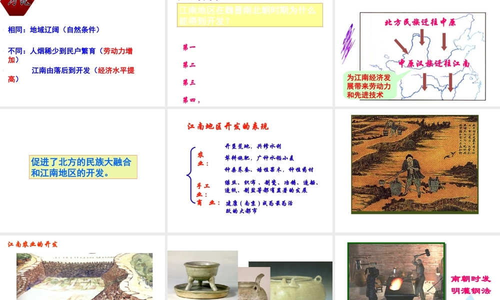 （水滴系列）（秋季版）七年级历史上册 第四单元 第18课 东晋南朝时期江南地区的开发课件3 新人教版-新人教版初中七年级上册历史课件
