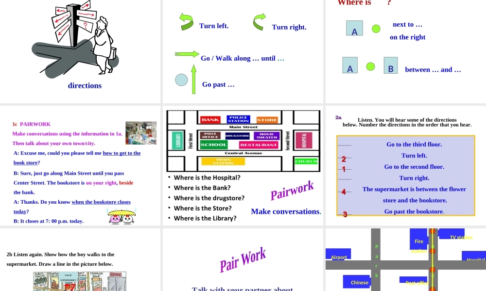 （水滴系列）九年级英语全册 Unit 3 Could you please tell me where the restrooms are（第2课时）Section A（1a-2d）课件 （新版）人教新目标版-（新版）人教新目标版初中九年级全册英语课件
