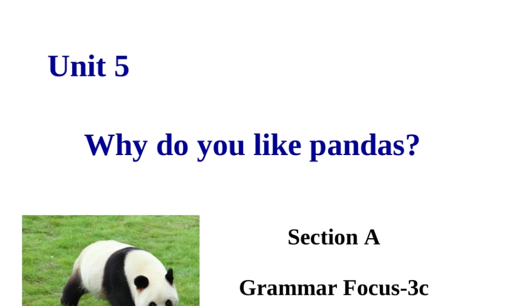（水滴系列）七年级英语下册 Unit 5 Why do you like pandas（第3课时）Section A（Grammar Focus-3c）课件 （新版）人教新目标版-（新版）人教新目标版初中七年级下册英语课件