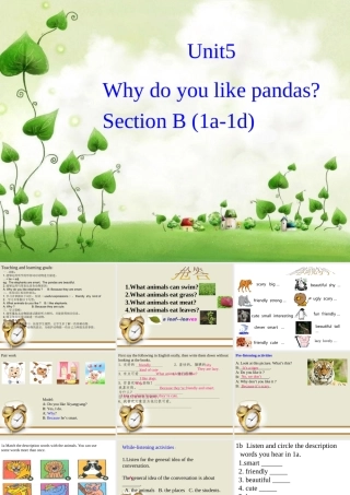 （水滴系列）七年级英语下册 Unit 5 Why do you like pandas（第4课时）Section B（1a-1d）课件 （新版）人教新目标版-（新版）人教新目标版初中七年级下册英语课件