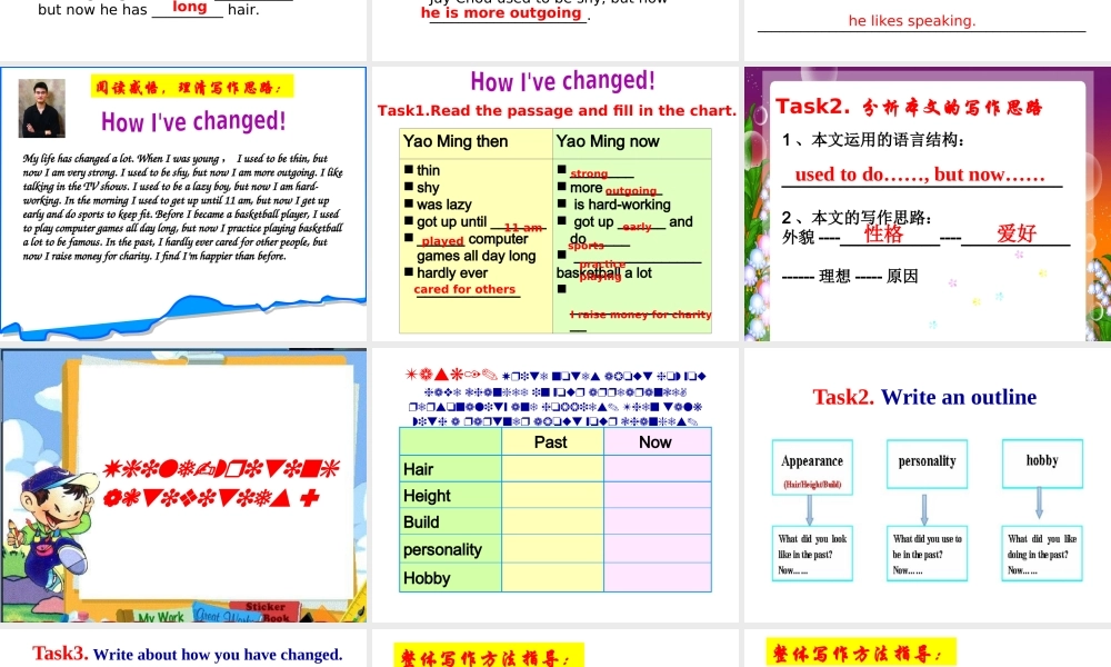 （水滴系列）九年级英语全册 Unit 4 I used to be afraid of the dark（第6课时）Section B（3a-Self Check）课件 （新版）人教新目标版-（新版）人教新目标版初中九年级全册英语课件