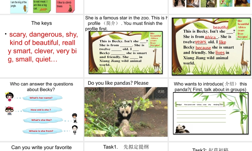 （水滴系列）七年级英语下册 Unit 5 Why do you like pandas（第6课时）Section B（3a-Self check）课件 （新版）人教新目标版-（新版）人教新目标版初中七年级下册英语课件